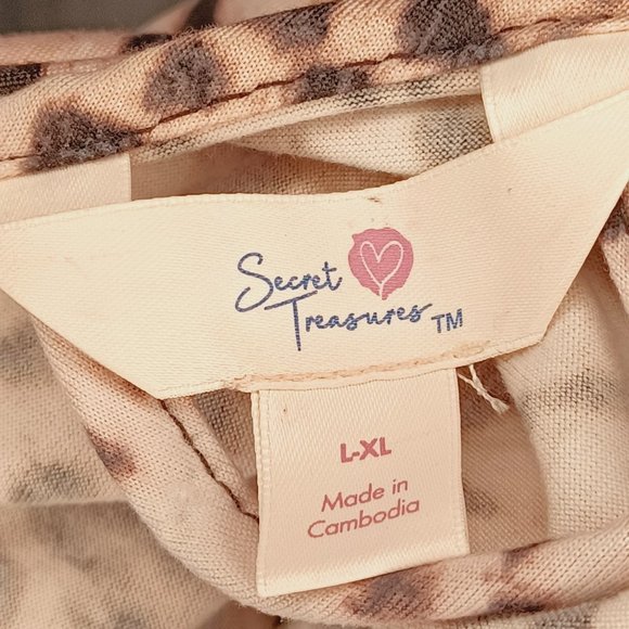 Secret Treasures Pink And Black Leopard Print Robe Size Large/XL - Picture 5 of 5